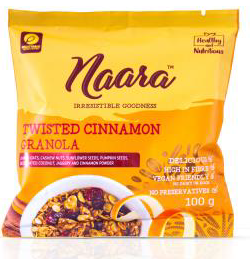 Naara Twisted Cinnamon Granola Pack – 100g